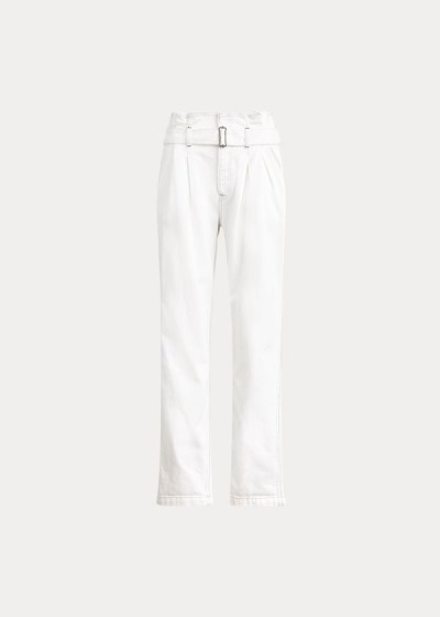 Jeans Polo Ralph Lauren Mujer Blancos - Paperbag - VGWMY8279